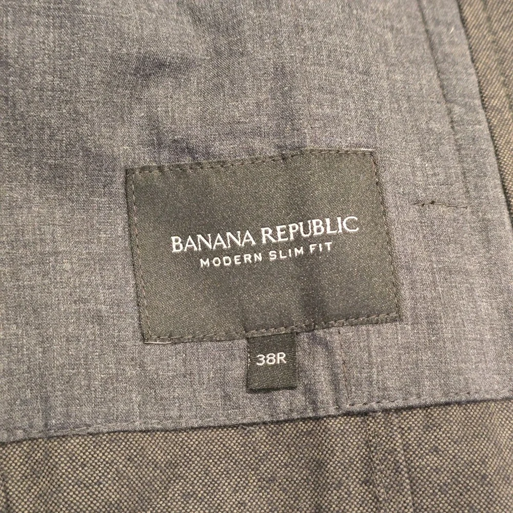 Banana Republic Mens 38R Modern Slim Fit‎ Blazer Gray Cotton Utility Jacket Coat